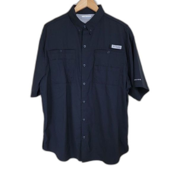 Columbia Other - Black PFG COLUMBIA OMNISHADE Short Sleeve Button Fishing Shirt
